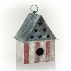 Alpine Corporation Alpine 10" Vintage Patriotic Iron Birdhouse -Cheap Garden Decor Store unnamed file 2669