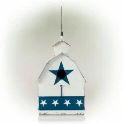 18" Iron Patriotic Birdhouse With Rooster Vane Top - Alpine Corporation -Cheap Garden Decor Store unnamed file 2686