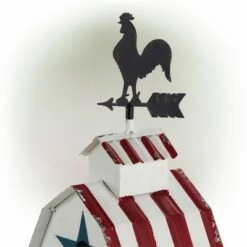 18" Iron Patriotic Birdhouse With Rooster Vane Top - Alpine Corporation -Cheap Garden Decor Store unnamed file 2688