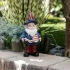 Alpine Corporation 12" Polyresin Americana Gnome with Flag Apron Bird Feeder -Cheap Garden Decor Store unnamed file 2736