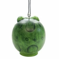Gold Crest Distribution Home & Garden 6.5" Frog Birdhouse Gord-O Protruding Eyes Gold Crest Distributing - Bird And Insect Houses