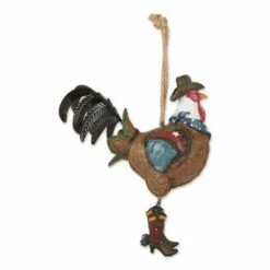 Zingz & Thingz Zingz & Thingz 13" Cowboy Rooster Polyresin Birdhouse