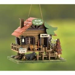Zingz & Thingz Zingz & Thingz 8.875" Woodland Cabin Wood Birdhouse -Cheap Garden Decor Store unnamed file 2839