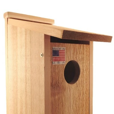 Woodlink 24338 Wooden Screech Owl Kestrel Bird House Nesting Box with Wood Shavings 4 Woodlink 24338 Wooden Screech Owl Kestrel Bird House Nesting Box with Wood Shavings - Image 2