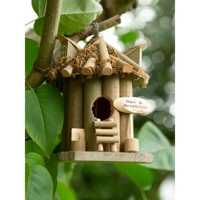 Zingz & Thingz Zingz & Thingz 9" Bed and Breakfast Wood Birdhouse Light Brown 5 Zingz & Thingz Zingz & Thingz 9" Bed and Breakfast Wood Birdhouse Light Brown - Image 3