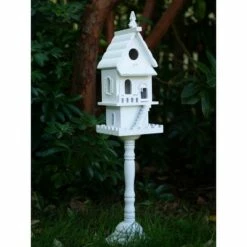 Zingz & Thingz Zingz & Thingz 27.25" Two Story Pedestal Wood Birdhouse White -Cheap Garden Decor Store unnamed file 2936