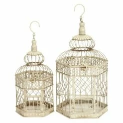 21"H Iron Bird House - Ivory - Olivia & May