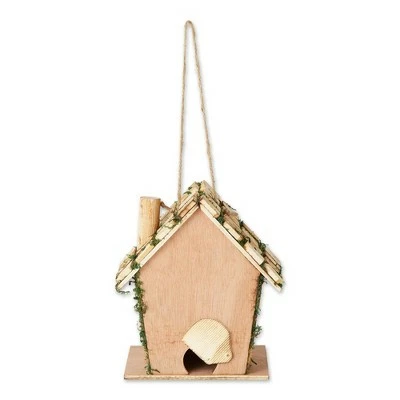 Zingz & Thingz Zingz & Thingz 8" Moss-Edged Wood Birdhouse Green 3 Zingz & Thingz Zingz & Thingz 8" Moss-Edged Wood Birdhouse Green