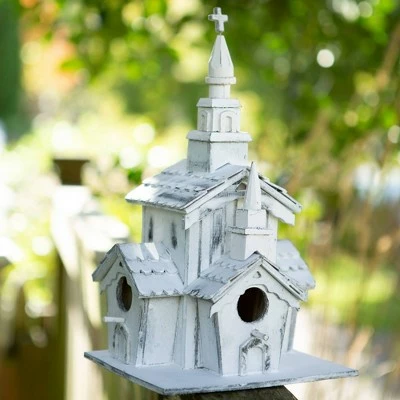 Zingz & Thingz Zingz & Thingz 12.75" Little Chapel Wood Birdhouse White 4 Zingz & Thingz Zingz & Thingz 12.75" Little Chapel Wood Birdhouse White - Image 3