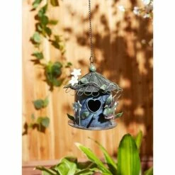 Zingz & Thingz Zingz & Thingz 8" Floral Iron Birdhouse Blue -Cheap Garden Decor Store unnamed file 3076