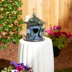 Zingz & Thingz Zingz & Thingz 8" Floral Iron Birdhouse Blue -Cheap Garden Decor Store unnamed file 3077