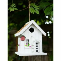 Zingz & Thingz Zingz & Thingz 7.125" Happy Home Wood Birdhouse White -Cheap Garden Decor Store unnamed file 3081