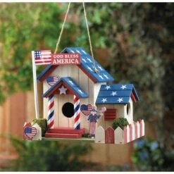 Zingz & Thingz Zingz & Thingz 8.5" Patriotic Wood Birdhouse -Cheap Garden Decor Store unnamed file 3092