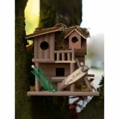 Zingz & Thingz Zingz & Thingz 7.87" Gone Fishin' Wood Birdhouse Brown -Cheap Garden Decor Store unnamed file 3105