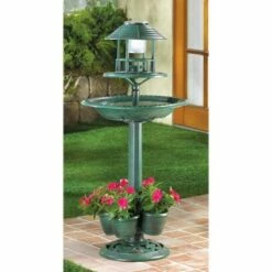 Zingz & Thingz Zingz & Thingz 17" Verdigris Garden Centerpiece Bird Feeder Green