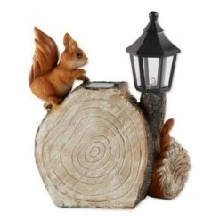 Zingz & Thingz Zingz & Thingz 9.5" Polyresin Solar "Welcome to Our Garden" Squirrels Statue