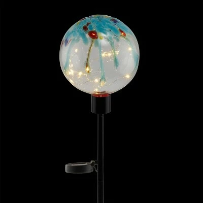 Alpine Corporation 33" Glass Outdoor Solar Globe Garden Stake with LED Lights 4 Alpine Corporation 33" Glass Outdoor Solar Globe Garden Stake with LED Lights - Image 3
