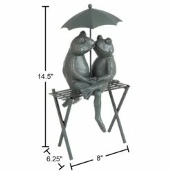 Nature Spring Small Frog Couple Under Umbrella Resin Garden Statue - 14.5", Antique Bronze -Cheap Garden Decor Store unnamed file 319