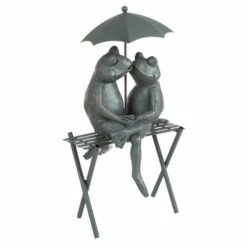 Nature Spring Small Frog Couple Under Umbrella Resin Garden Statue - 14.5", Antique Bronze -Cheap Garden Decor Store unnamed file 320