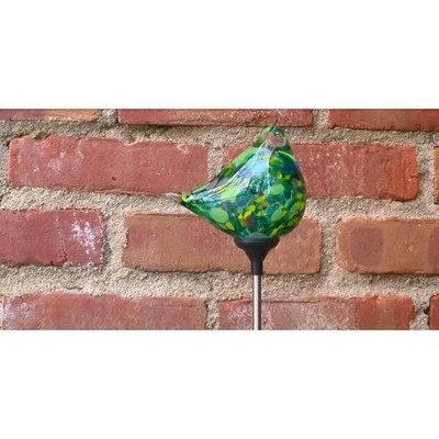 Ultimate Innovations Solar Glass Bird Garden Stake Green 3 Ultimate Innovations Solar Glass Bird Garden Stake Green