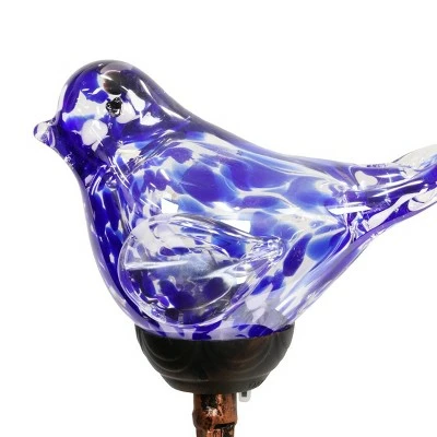 31" Solar Resin/Pearlized Glass Bird Finial Garden Stake Blue - Exhart 4 31" Solar Resin/Pearlized Glass Bird Finial Garden Stake Blue - Exhart - Image 3