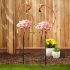 Zingz & Thingz Zingz & Thingz 42" Wrought Iron Flamboyant Flamingo Garden Stake Pink -Cheap Garden Decor Store unnamed file 3234