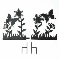 The Lakeside Collection Lakeside Decorative Black Silhouette Metal Garden Fence Stake Cut-Out