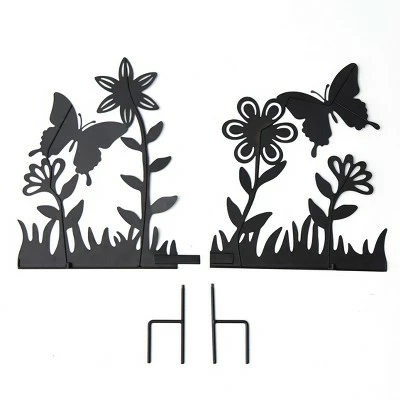 The Lakeside Collection Lakeside Decorative Black Silhouette Metal Garden Fence Stake Cut-Out 3 The Lakeside Collection Lakeside Decorative Black Silhouette Metal Garden Fence Stake Cut-Out