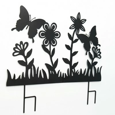 The Lakeside Collection Lakeside Decorative Black Silhouette Metal Garden Fence Stake Cut-Out 5 The Lakeside Collection Lakeside Decorative Black Silhouette Metal Garden Fence Stake Cut-Out - Image 3