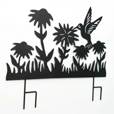 The Lakeside Collection Lakeside Decorative Black Silhouette Metal Garden Fence Stake Cut-Out 7 The Lakeside Collection Lakeside Decorative Black Silhouette Metal Garden Fence Stake Cut-Out - Image 5