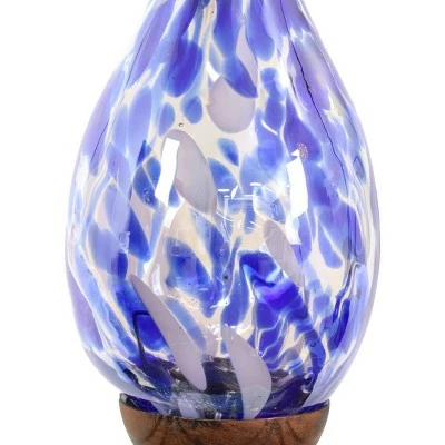 36" Pearlized Glass Solar Flame Stake Blue - Exhart 8 36" Pearlized Glass Solar Flame Stake Blue - Exhart - Image 6