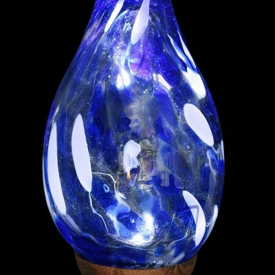 36" Pearlized Glass Solar Flame Stake Blue - Exhart 10 36" Pearlized Glass Solar Flame Stake Blue - Exhart - Image 8
