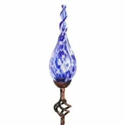 36" Pearlized Glass Solar Flame Stake Blue - Exhart 22 36" Pearlized Glass Solar Flame Stake Blue - Exhart -Cheap Garden Decor Store unnamed file 3273