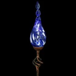 36" Pearlized Glass Solar Flame Stake Blue - Exhart 23 36" Pearlized Glass Solar Flame Stake Blue - Exhart -Cheap Garden Decor Store unnamed file 3274