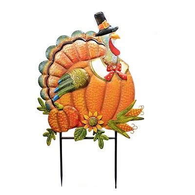 Home & Garden 28.0" Pilgrim Turkey Stake Yard Decor Thanksgiving Direct Designs International - Decorative Garden Stakes 3 Home & Garden 28.0" Pilgrim Turkey Stake Yard Decor Thanksgiving Direct Designs International - Decorative Garden Stakes