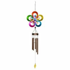 44" Metal Double Rainbow Pinwheel Kinetic Spinner Wind Chime - Exhart -Cheap Garden Decor Store unnamed file 3300