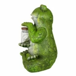 Resin and Glass Solar Garden Frog with LED Firefly Jar Statue - Exhart -Cheap Garden Decor Store unnamed file 3309