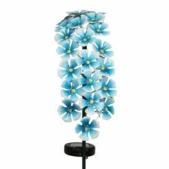28" Solar Metal Hanging Flower Garden Stake Turquoise - Exhart -Cheap Garden Decor Store unnamed file 3317