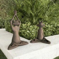 Nature Spring Stretching Frog Statue for Flower Beds and Fairy Gardens - Brushed Bronze -Cheap Garden Decor Store unnamed file 333