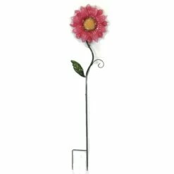 Direct International Home & Garden 36.0" Pink Shiny Flower Stake Yard Decor Floral Poke Direct Designs International - Decorative Garden Stakes