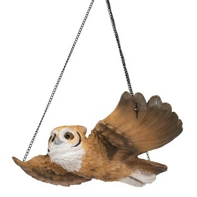 Design Toscano The Garden Owl Hanging Sculpture - Brown 3 Design Toscano The Garden Owl Hanging Sculpture - Brown - Image 2