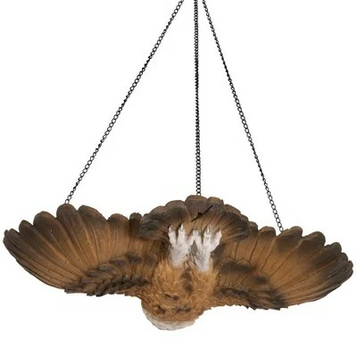 Design Toscano The Garden Owl Hanging Sculpture - Brown 4 Design Toscano The Garden Owl Hanging Sculpture - Brown - Image 3
