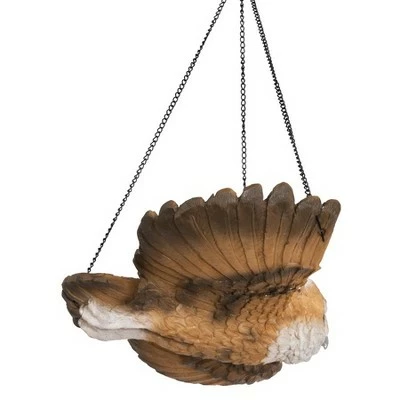Design Toscano The Garden Owl Hanging Sculpture - Brown 5 Design Toscano The Garden Owl Hanging Sculpture - Brown - Image 4