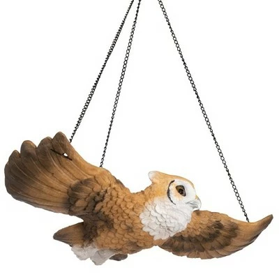 Design Toscano The Garden Owl Hanging Sculpture - Brown 6 Design Toscano The Garden Owl Hanging Sculpture - Brown - Image 5