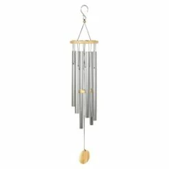 Large Metal and Wood Wind Chime Silver - Exhart -Cheap Garden Decor Store unnamed file 3466