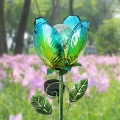 71" Resin Solar Flower Garden Stake Blue - Exhart -Cheap Garden Decor Store unnamed file 3511