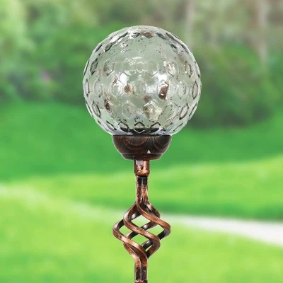 31" Solar Resin/Pearlized Glass Honeycomb Finial Garden Stake Bronze - Exhart 4 31" Solar Resin/Pearlized Glass Honeycomb Finial Garden Stake Bronze - Exhart - Image 2