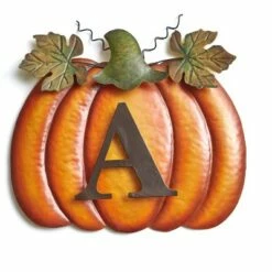 The Lakeside Collection Lakeside Monogram Pumpkin Lawn Stakes – Halloween, Thanksgiving and Fall Outdoor Decor