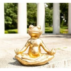 14.17" Resin Yoga Frog Statue Gold - Exhart -Cheap Garden Decor Store unnamed file 3619