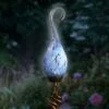Pearlized Glass Solar Flame Stake Light Light Blue - Exhart -Cheap Garden Decor Store unnamed file 3644
